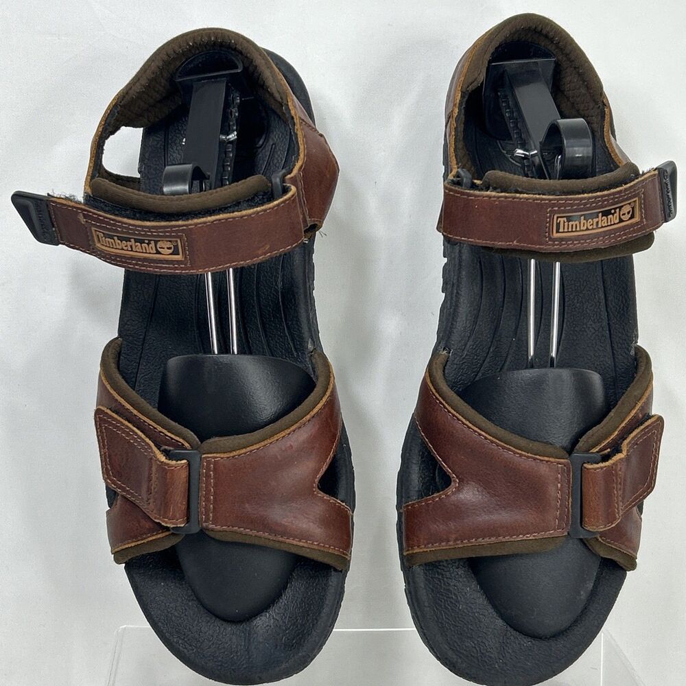 Timberland Men's Hiking Sandals Sz 10M Brown Leather Adjustable Outdoor 67030